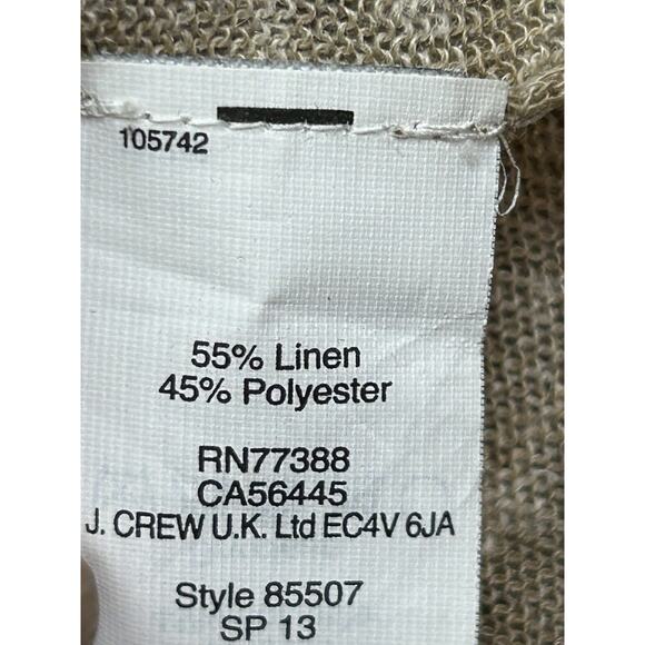 J Crew Linen Blend Sweater Womens XS Tan Light Knit Pullover V Neck Neutral - Picture 7 of 9